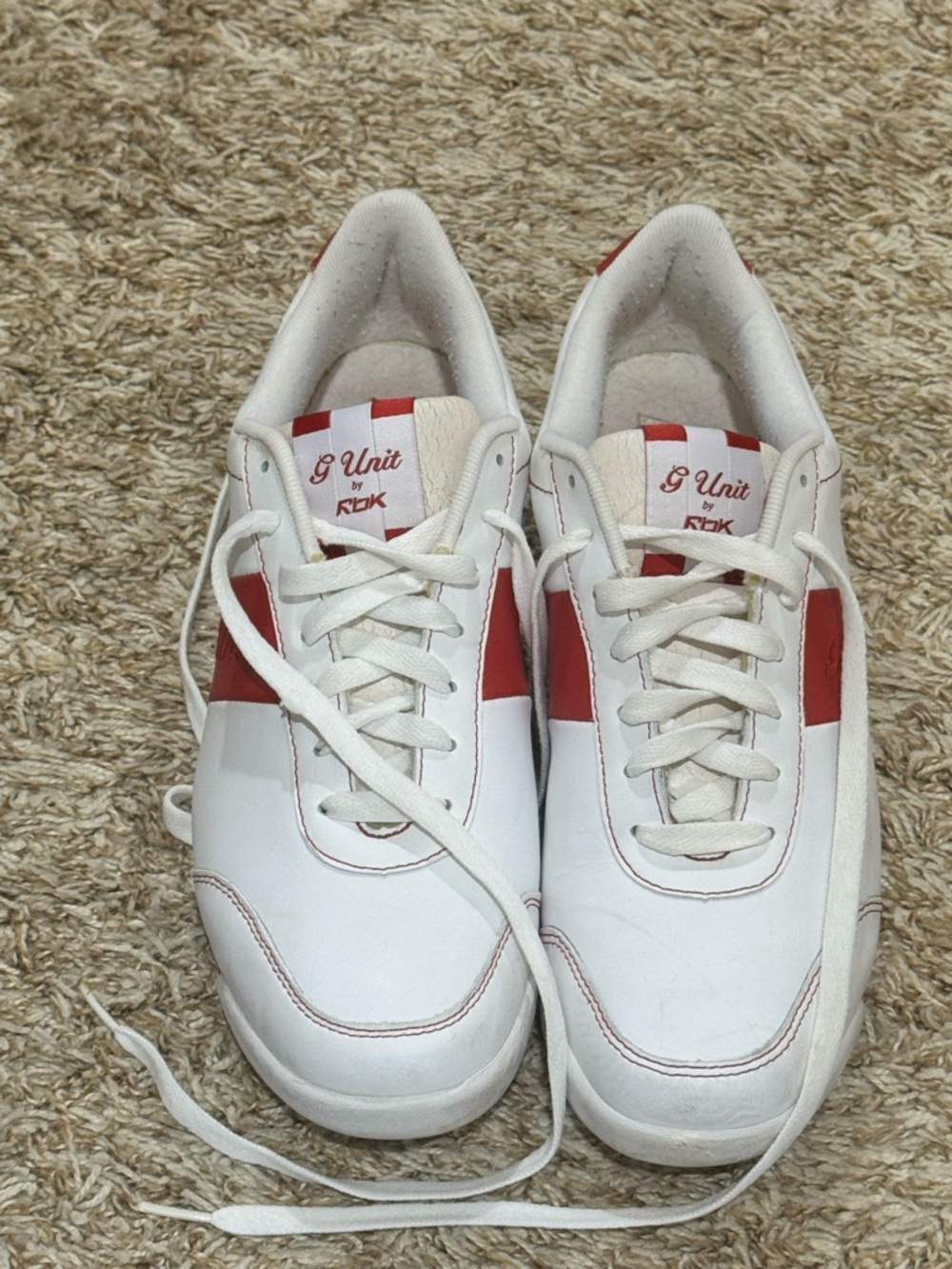 Reebok G Unit by Rbk White & Red Low-Top Sneakers